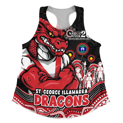 St. George Illawarra Dragons Women Racerback Singlet NAIDOC Week Strength Of Sacred Spirit