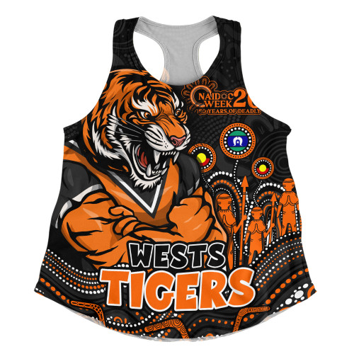 Wests Tigers Women Racerback Singlet NAIDOC Week Strength Of Sacred Spirit