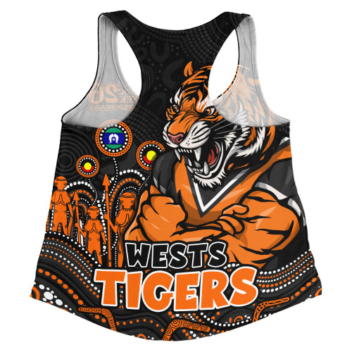 Wests Tigers Women Racerback Singlet NAIDOC Week Strength Of Sacred Spirit
