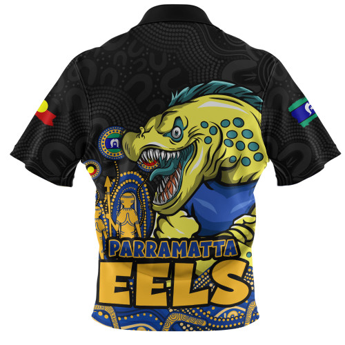 Parramatta Eels Zip Polo Shirt NAIDOC Week Strength Of Sacred Spirit