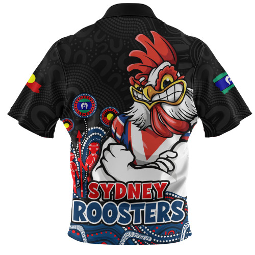 Sydney Roosters Zip Polo Shirt NAIDOC Week Strength Of Sacred Spirit