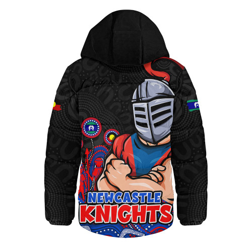 Newcastle Knights Hooded Padded Jacket NAIDOC Week Strength Of Sacred Spirit