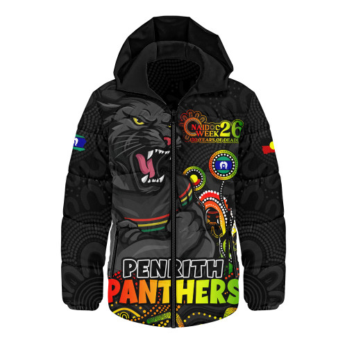 Penrith Panthers Hooded Padded Jacket NAIDOC Week Strength Of Sacred Spirit