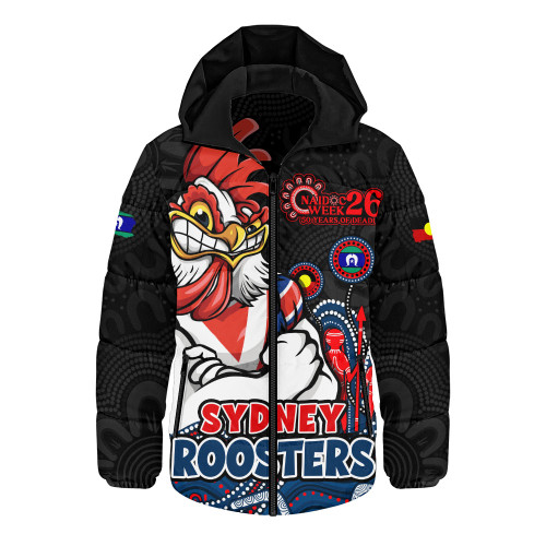 Sydney Roosters Hooded Padded Jacket NAIDOC Week Strength Of Sacred Spirit