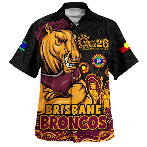 Brisbane Broncos Hawaiian Shirt NAIDOC Week Strength Of Sacred Spirit