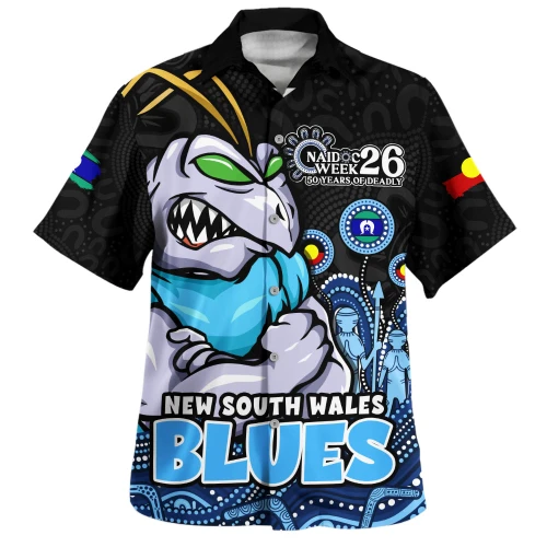 New South Wales Blues Hawaiian Shirt NAIDOC Week Strength Of Sacred Spirit