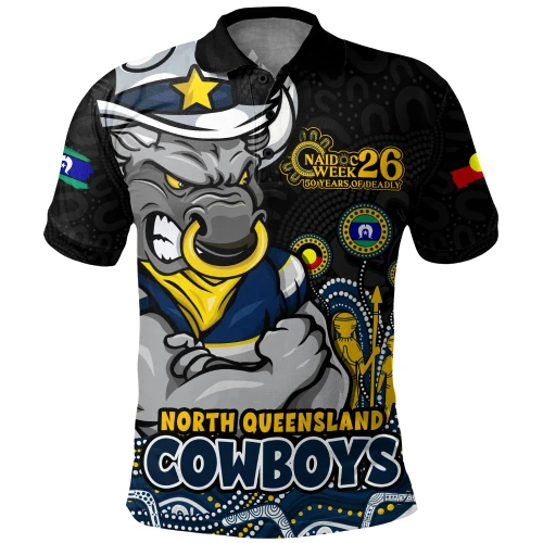 North Queensland Cowboys Polo Shirt NAIDOC Week Strength Of Sacred Spirit
