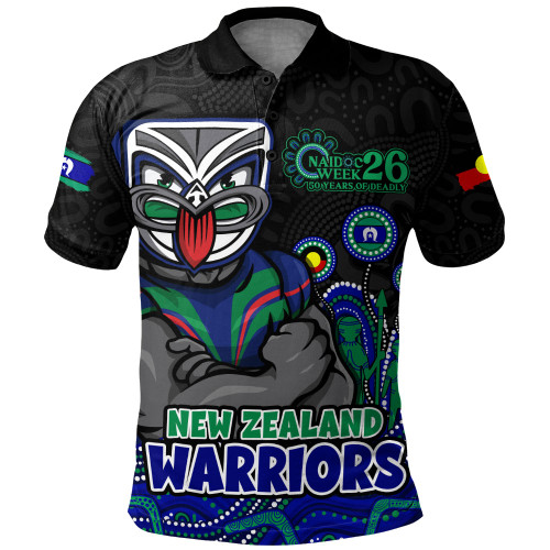 New Zealand Warriors Polo Shirt NAIDOC Week Strength Of Sacred Spirit