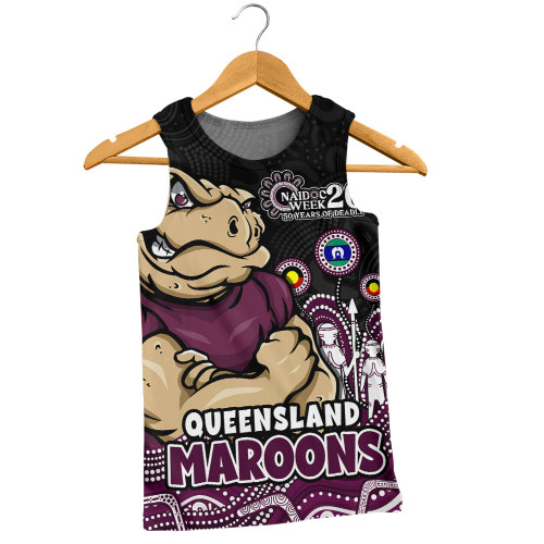 Queensland Maroons Men Singlet NAIDOC Week Strength Of Sacred Spirit