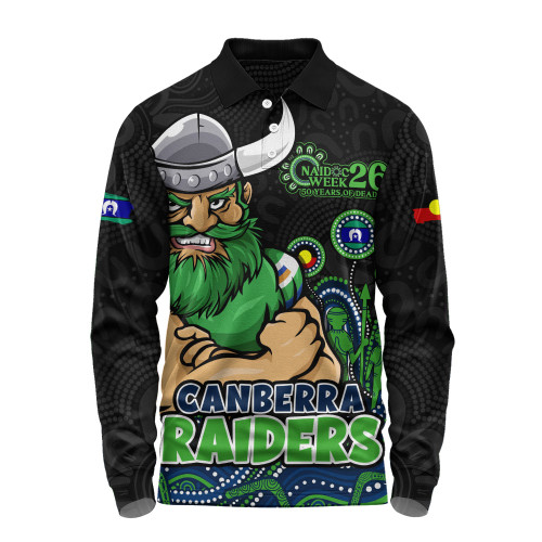 Canberra Raiders Long Sleeve Polo Shirt NAIDOC Week Strength Of Sacred Spirit