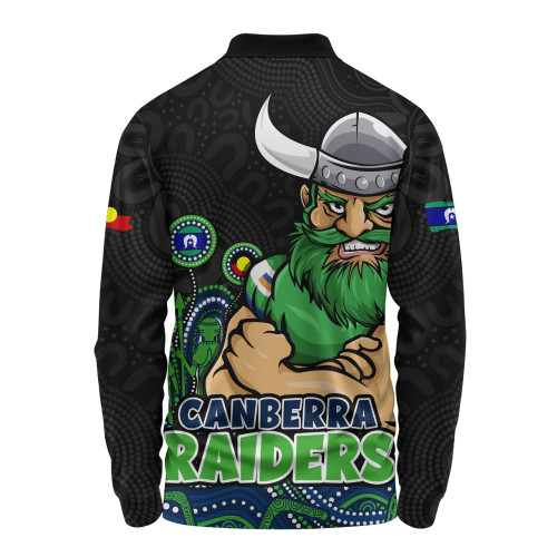 Canberra Raiders Long Sleeve Polo Shirt NAIDOC Week Strength Of Sacred Spirit