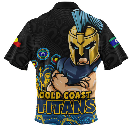 Gold Coast Titans Zip Polo Shirt NAIDOC Week Strength Of Sacred Spirit
