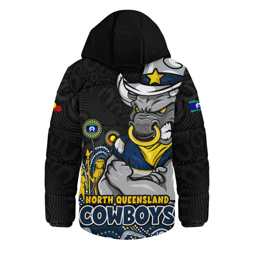 North Queensland Cowboys Hooded Padded Jacket NAIDOC Week Strength Of Sacred Spirit