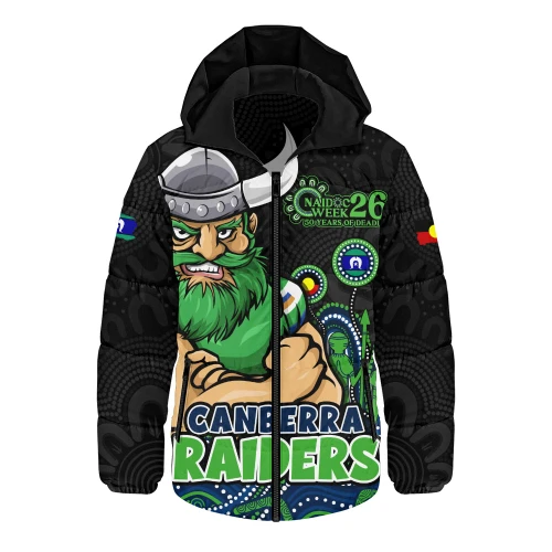 Canberra Raiders Hooded Padded Jacket NAIDOC Week Strength Of Sacred Spirit