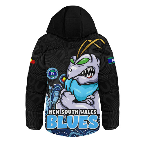New South Wales Blues Hooded Padded Jacket NAIDOC Week Strength Of Sacred Spirit