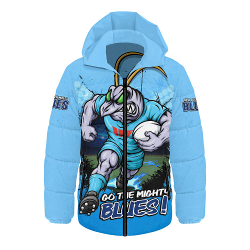 New South Wales Blues Hooded Padded Jacket Game Day Warrior Battle Spirit