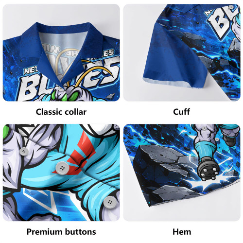 New South Wales Blues Hawaiian Shirt Origin Power Breakthrough Rise