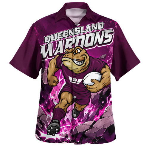 Queensland Maroons Hawaiian Shirt Origin Power Breakthrough Rise