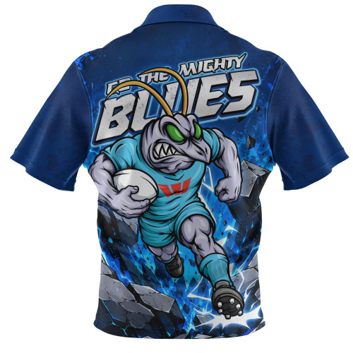 New South Wales Blues Zip Polo Shirt Origin Power Breakthrough Rise