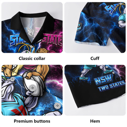 New South Wales Blues Hawaiian Shirt Two States One Passion Game Day