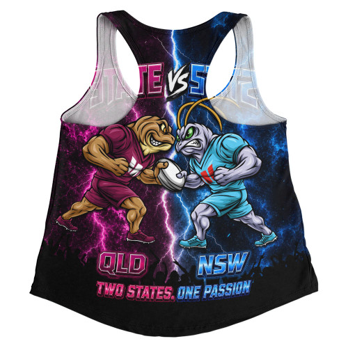 New South Wales Blues Women Racerback Singlet Two States One Passion Game Day