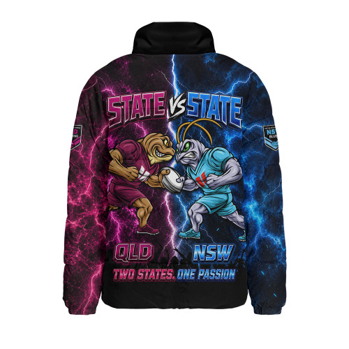 New South Wales Blues Padded Jacket Two States One Passion Game Day
