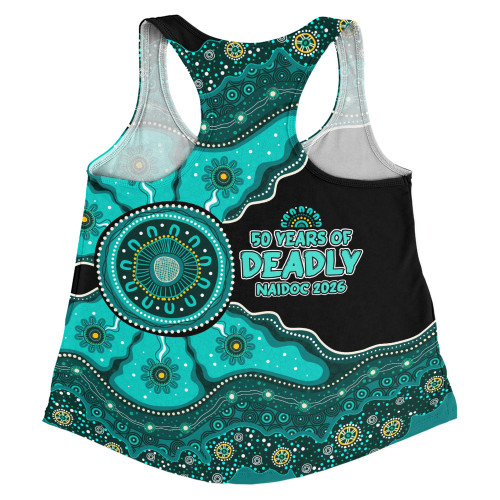Indigenous Australian Aboriginal Women Racerback Singlet Naidoc Journey Of Ancestral Spirit Paths