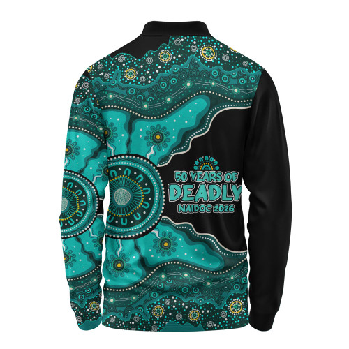 Indigenous Australian Aboriginal Long Sleeve Polo Shirt Naidoc Journey Of Ancestral Spirit Paths