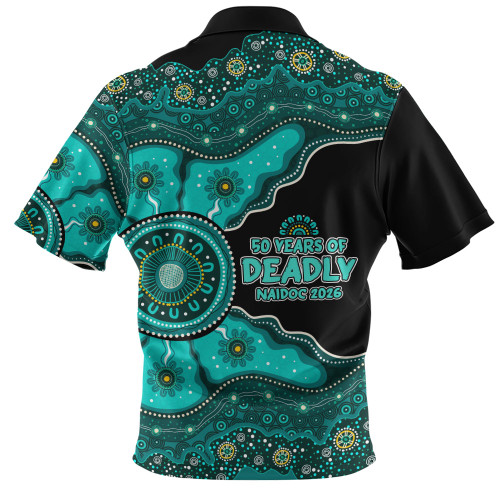 Indigenous Australian Aboriginal Zip Polo Shirt Naidoc Journey Of Ancestral Spirit Paths
