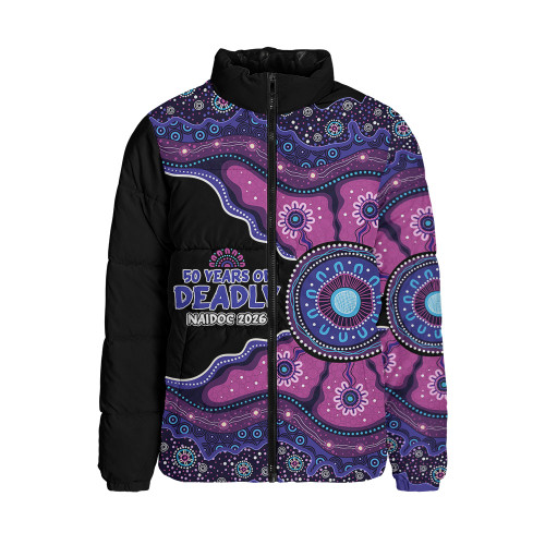 Indigenous Australian Aboriginal Padded Jacket Naidoc Journey Of Ancestral Spirit Paths