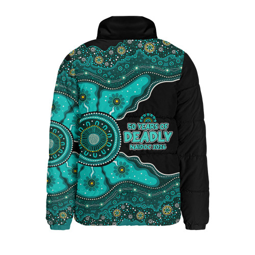 Indigenous Australian Aboriginal Padded Jacket Naidoc Journey Of Ancestral Spirit Paths