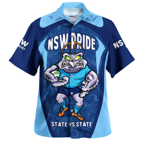 New South Wales Blues Hawaiian Shirt State Vs State Pride Battle