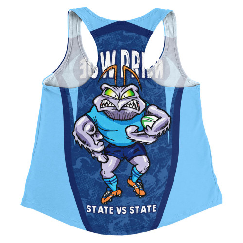 New South Wales Blues Women Racerback Singlet State Vs State Pride Battle