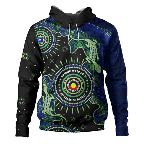 Indigenous Australian Aboriginal Hoodie Sacred Tracks Of Lizard Naidoc Spirit