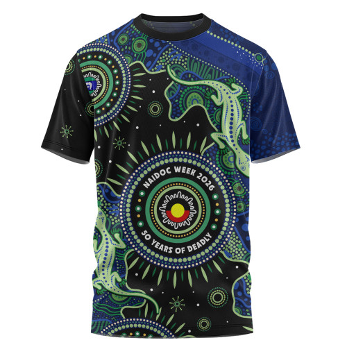 Indigenous Australian Aboriginal T-Shirt Sacred Tracks Of Lizard Naidoc Spirit