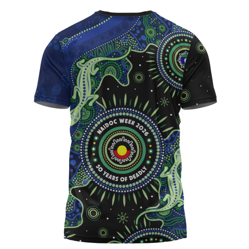 Indigenous Australian Aboriginal T-Shirt Sacred Tracks Of Lizard Naidoc Spirit