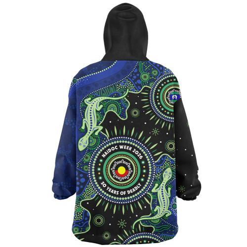 Indigenous Australian Aboriginal Snug Hoodie Sacred Tracks Of Lizard Naidoc Spirit