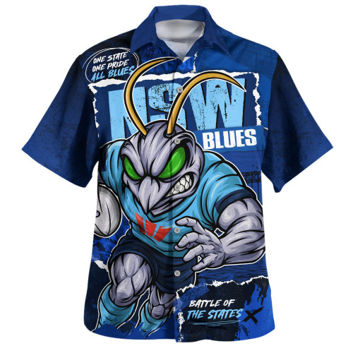 New South Wales Blues Hawaiian Shirt Ripped Origin Power Unleashed