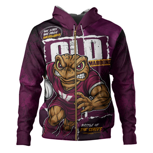 Queensland Maroons Hoodie Ripped Origin Power Unleashed