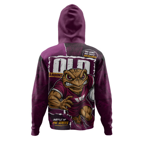 Queensland Maroons Hoodie Ripped Origin Power Unleashed