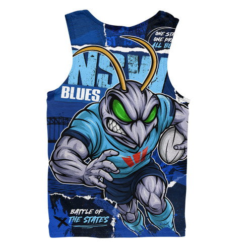 New South Wales Blues Men Singlet Ripped Origin Power Unleashed
