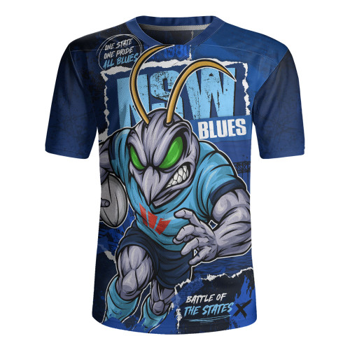 New South Wales Blues Rugby Jersey Ripped Origin Power Unleashed