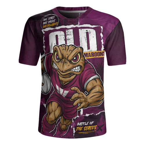 Queensland Maroons Rugby Jersey Ripped Origin Power Unleashed