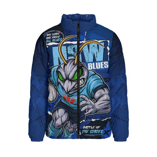 New South Wales Blues Padded Jacket Ripped Origin Power Unleashed