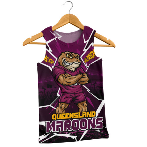Queensland Maroons Men Singlet Cracked Origin Fury Rise