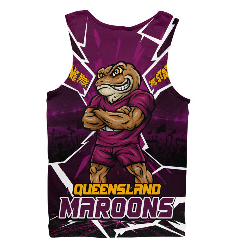 Queensland Maroons Men Singlet Cracked Origin Fury Rise