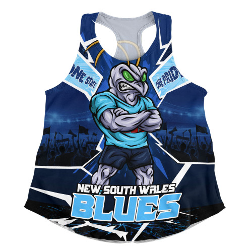 New South Wales Blues Women Racerback Singlet Cracked Origin Fury Rise