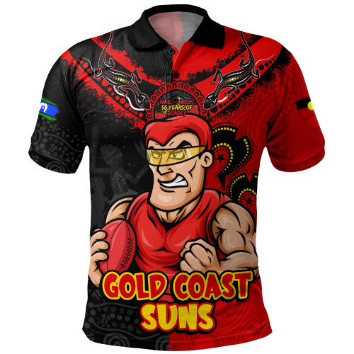 Gold Coast SUNS Polo Shirt NAIDOC Week One Spirit One Pride