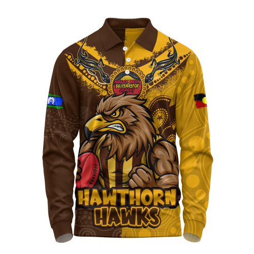 Hawthorn Long Sleeve Polo Shirt NAIDOC Week One Spirit One Pride