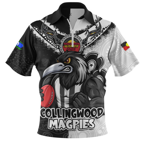 Collingwood Zip Polo Shirt NAIDOC Week One Spirit One Pride